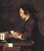 jean-Baptiste-Simeon Chardin The House of Cards Spain oil painting artist